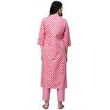 Gosriki Women'S Cotton Straight Kurta With Palazzo (Revathi New Pink_L_Pink_Large),Pink,,B09F9S3ZBM