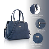 Adisa Two Tone Handbag 3 Compartments Shoulder Bag For Women And Girls With Sling Belt (Ad4084-Nav),Blue,,B0F6W1HJW8