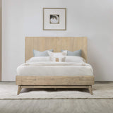 Armen Living Baly Acacia Mid-Century Gray Sandblast Platform Queen Bed