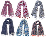 Fusfus WomenS Printed Chiffon Scarves And Stoles, Free Size(Multicolour, Fs991) Pack Of 6 (Multicolor1)