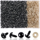 UPINS 600 Pieces 12MM Safety Eyes with Washers Black Plastic Safety Eyes for Amigurumi Doll Crochet Eyes for DIY Crafts Stuffed