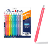 Paper Mate InkJoy Bright Pens, Gel Pens, Medium Point (0.7mm), Retractable, Assorted Brighter Colors, 10 Count