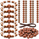 960 Pcs Football Bracelets Making Kit 30 Football Charms 900 Sports Beads Acrylic with 30 Waxed Cords Football Beads Pony Beads