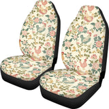 Talayituse Rooster Chicken Flower Print Car Seat Cover Front Seats Only Full Set of 2, Universal Bucket High Back Car Front Seat