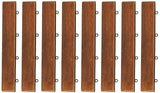 Bare Decor BAREWF2013 EZ Loop Ends Side Trim Piece Interlocking Flooring in Solid Teak Wood, Brown, 8 Count