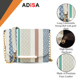 Adisa Women Girls Stripes Cross Body Sling Bag (Sl5100-Grn_Green),Green-Blue,,B0BD5ZYCKL