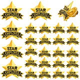 Zeyune 24 Pcs Employee of The Month Lapel Pin 3/4 Inch Star Employee Appreciation Pin Gold Staff Recognition Award for Staff Tea