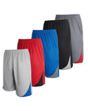 5 Pack: Big Boys Girls Youth Clothing Knit Mesh Active Athletic Performance Basketball Soccer Lacrosse Tennis Exercise Summer Gy
