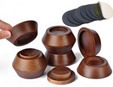FASONLA Bed Risers, Furniture Risers (Set of 8-Height 1) Can be Adjusted to 2 3or 4, Lifts Furniture Risers, Solid Natural Wood Risers, Non-Slip Recessed Hole (Walnut Color)