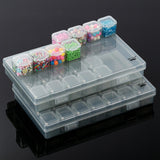 Mr. PenBead Storage Containers, 28 Grids, 2 Pack, Grey, 160pcs Label Stickers, Bead Organizer, Craft Organizers and Storage, Be