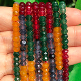 2 String 220PCS 3x5mm Natural Mixed Color Stone Beads for Jewelry Making, Songxi Facted Loose Gemstone Beads for DIY Bracelet Ne
