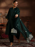 Libas Women'S Silk Blend Solid Kurta Set (39045_Green Green Xs
