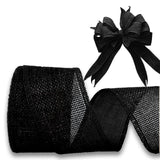 JaoZuyard Black Burlap Ribbon 2 inch X 10 Yard Natural Burlap Woven Ribbons DIY Handmade Edging Production Wreath Holiday Decora