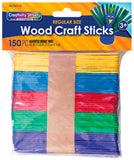Creativity Street Craft Sticks, Bright Hues, Pack of 150