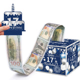 Meiidoshine 17th Birthday Money Box for Cash Gift, Surprise Pull Out Money Gift Box with 100Pcs Transparent Bags - Fun Ways to G