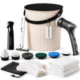 LESNGI Cleaning Kit Multipurpose Bucket, Rechargeable Handheld Scrubber, Retractable Squeegee, Towels, Gloves, Mesh Bag & Fi