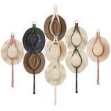 Maitys 5 Pcs Macrame Hat Hangers for Wall Cowboy Hat Holders Boho Wall Mount Hanging Rack Display Hand Weaving for home storage