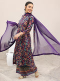 Libas Women'S Cotton Blend Kurta Set (400277Ir_Purple