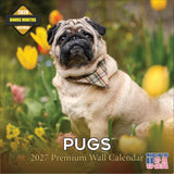 Pug Calendar 2027 by MegaCalendars - Monthly Dog Breed Wall Calendar, Made in USA