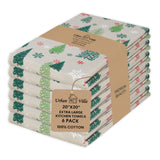 Urban Villa Kitchen Towels Christmas Green Trees Print Premium Quality,100% Cotton Dish Towels Mitered Corners Ultra Soft (Size: