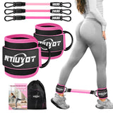 NTIUYOT Ankle Resistance Bands with Cuffs,Workout Sets for Women, Resistance Bands for Working Out, Exercise Band for Leg Booty,