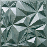 STICKGOO 3D Wall Panels for Interior Wall Decor, Antique Green Bronze Diamond Design Accent Wall Panels, 19.7 x 19.7 Decorative