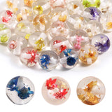 15Pcs Resin Beads Round 16mm Dried Flowers Mixed Colors Fit for DIY Jewelry Bracelet Necklace Keychain Beadable Pens Mobile Phon
