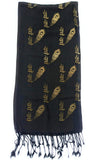 Chircrafts Traditiona Blend Stole Shawl Scarves Beautiful Radhe Radhe Print For Women Girls(Black)
