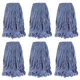 Commercial Heavy Duty Mop Heads Replacement: 6 Packs Industrial Wet Mop Head for Floor Cleaning - Commercial Products Looped End