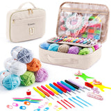 Mybagzing Initial Crochet Kit For Beginners With Yarn Storage Bag, 10Pcs Crochet Hooks 2.06.0 Mm, 10 Skeins Yarn For Crocheting