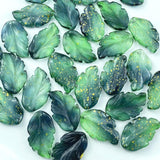 Jmassyang 30 Pieces Leaf Shape Crystal Glass Spacer Beads Colorful Cute Leaf Beads for DIY Crafts Jewelry Making Bracelets Neckl
