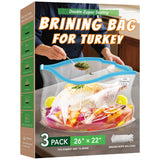 Vacpack Brining Bag for Turkey, Extra Large Brining Bags for Turkey with String, Double Zippers Turkey Brine Bags for Marinade,