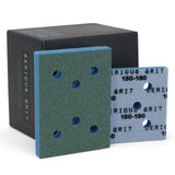 Serious Grit - 3 x 4 Foam Sanding Pads - P150-180 Med Fine Finish Grit - 10mm Medium Density Foam - Hook & Loop Backing - Fits S