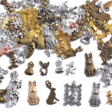 stino 100g Metal Bunny Charms for Jewelry Making, Rabbit Charms for Braclet Necklace Crafts (Rabbit Silver & Bronze)