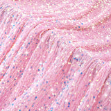 Sequin Fabric by The Yard Iridescent Pink Velvet Fabric 5 Yards Shimmer Sparkle Material Fabric for Sewing Shiny Pillow Cover Ha