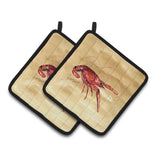 Caroline'S Treasures Crawfish Pair Of Pot Holders 8230Pthd, 7.5Hx7.5W, Multicolor