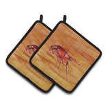 Caroline'S Treasures Crawfish Pair Of Pot Holders 8232Pthd, 7.5Hx7.5W, Multicolor