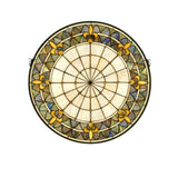 30W X 30H Fleur-De-Lis Stained Glass Window
