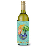 Blonde Mermaid On Teal Wine Bottle Beverage Insulator Beverage Insulator Hugger