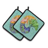 Caroline'S Treasures Mermaid Pair Of Pot Holders 8336Pthd, 7.5Hx7.5W, Multicolor