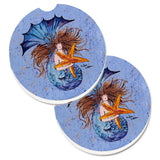 Caroline'S Treasures Mermaid Set Of 2 Cup Holder Car Coasters 8337Carc, 2.56, Multicolor