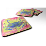 Caroline'S Treasures 8343Fc Crab Foam Coasters (Set Of 4), 3.5 H X 3.5 W, Multicolor