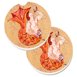 Caroline'S Treasures Merman Set Of 2 Cup Holder Car Coasters 8346Carc, 2.56, Multicolor