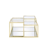 Coffee Table, Clear Glass & Gold Finish