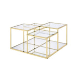 Coffee Table, Clear Glass & Gold Finish