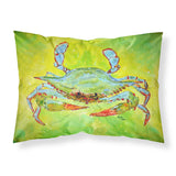 Caroline'S Treasures 8357Pillowcase Bright Green Blue Crab Moisture Wicking Fabric Standard Pillowcase, Large, Multicolor