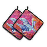 Caroline'S Treasures Pelican Pair Of Pot Holders 8360Pthd, 7.5Hx7.5W, Multicolor
