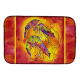 Caroline'S Treasures Bright Shrimp On Red Dish Drying Mat, 14 X 21, Multicolor