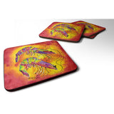 Caroline'S Treasures 8378Fc Shrimp Foam Coasters (Set Of 4), 3.5 H X 3.5 W, Multicolor