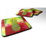 Caroline'S Treasures 8395Fc Pineapple Foam Coasters (Set Of 4), 3.5 H X 3.5 W, Multicolor